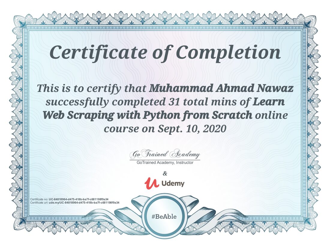Web Scraping Certificate